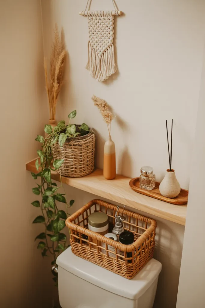 10-Boho Shelf Above Toilet