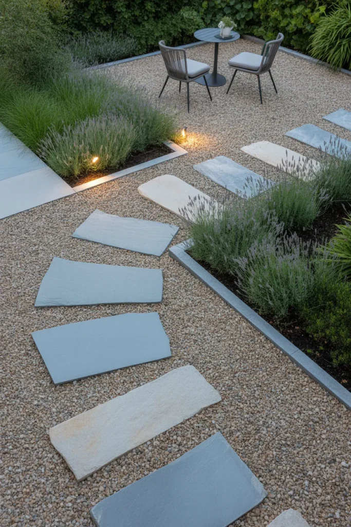 10-Gravel Patio with Stepping Stones
