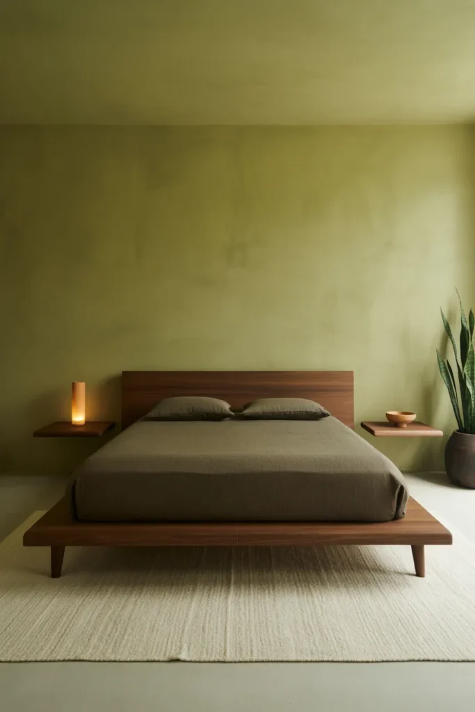 10-Olive Green Japandi Bedroom