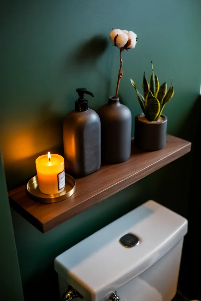 11-Dark Moody Shelf Above Toilet