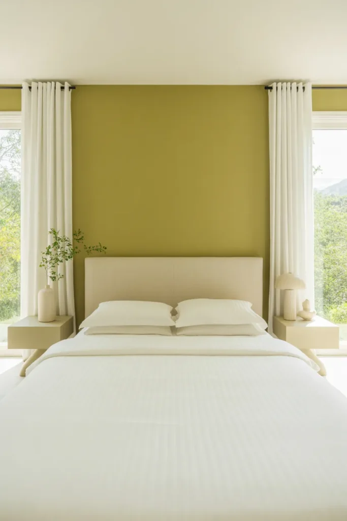 11-Olive Green and White Bedroom