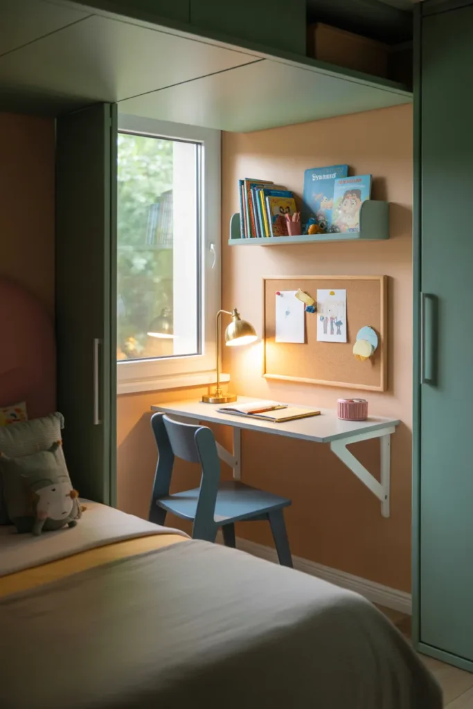 11-Small Children's Bedroom with Desk Nook