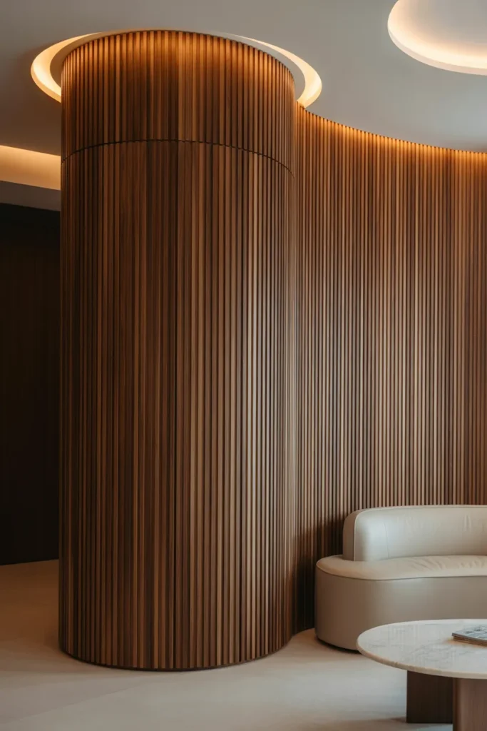 12-Curved Fluted Wall Panel Feature
