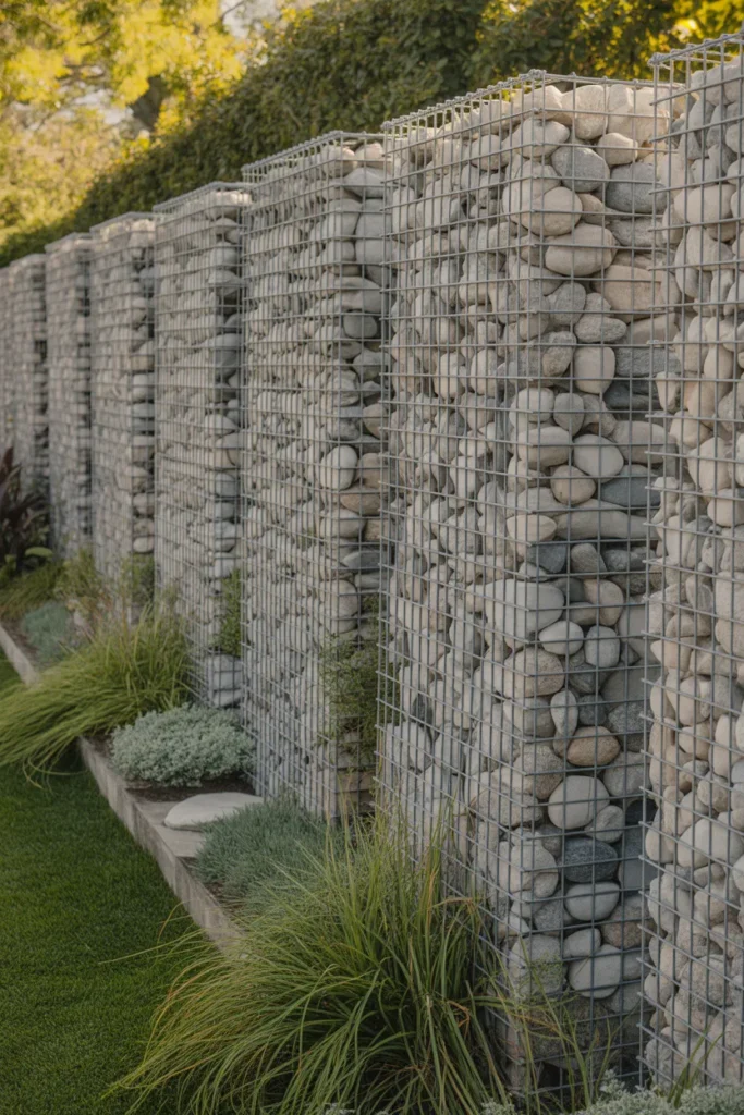 12-DIY Gabion Privacy Fence