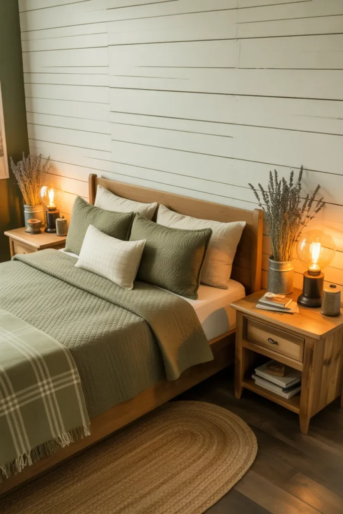 12-Olive Green Farmhouse Bedroom