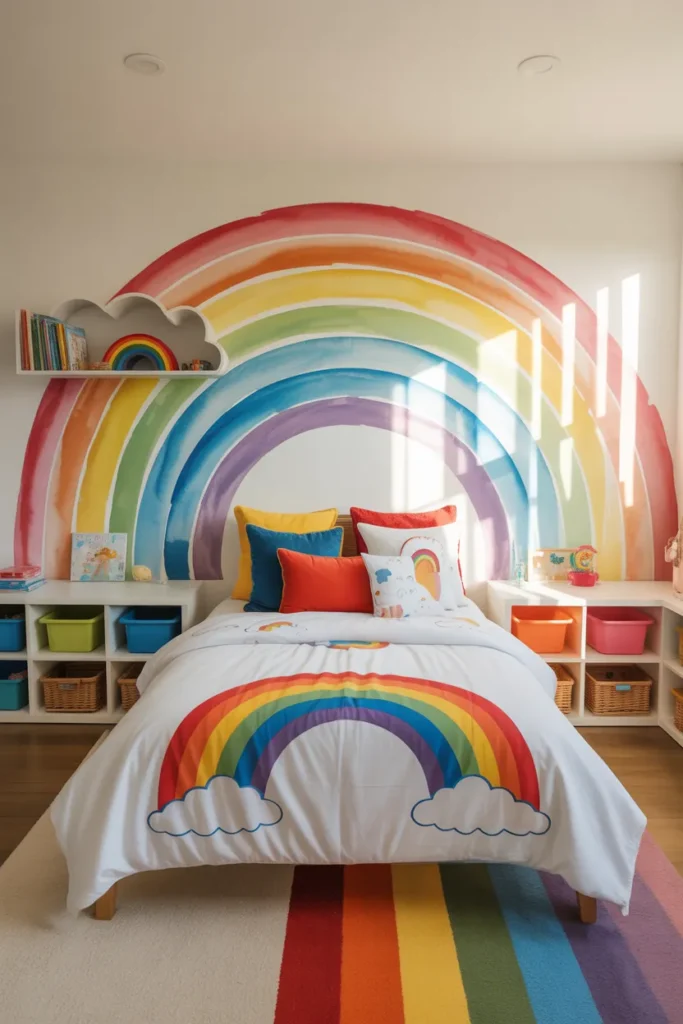 12-Small Rainbow and Bright Children's Bedroom