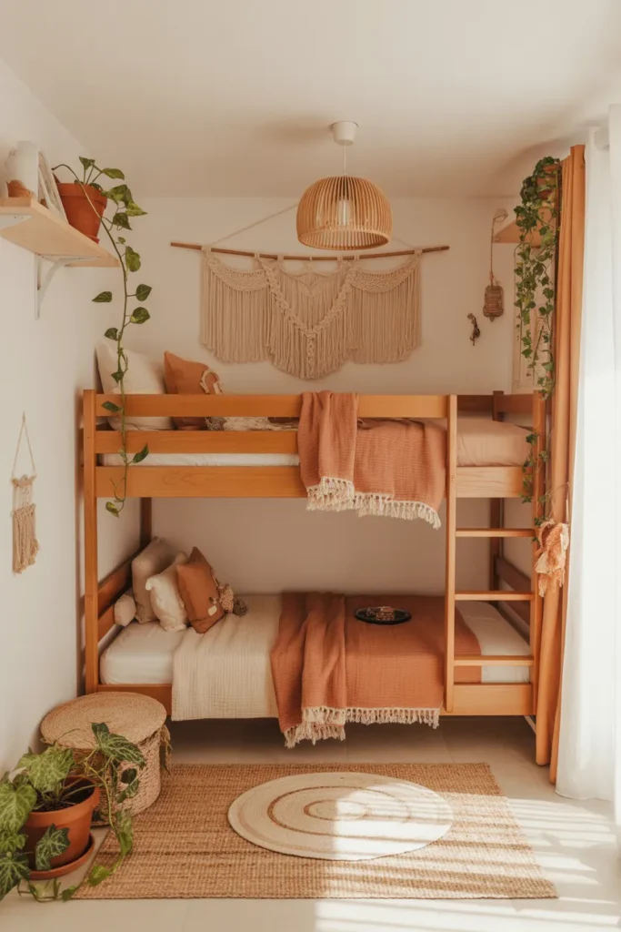 12-Small Shared Bedroom Boho Style