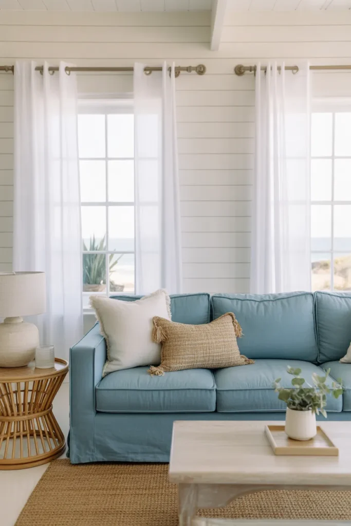 13-Blue Sofa Coastal Living Room