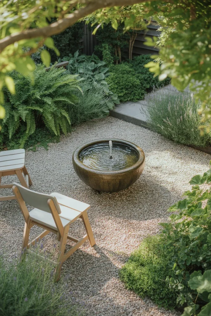 13-Gravel Patio with Water Feature