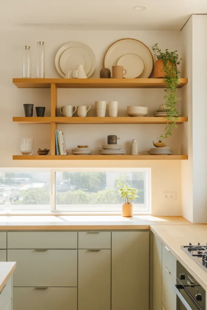 13-Open Shelf and Cabinet Modern Kitchen