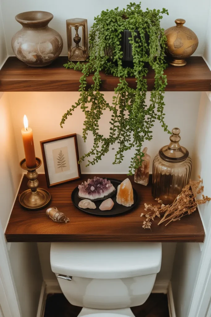 15-Maximalist Shelf Above Toilet
