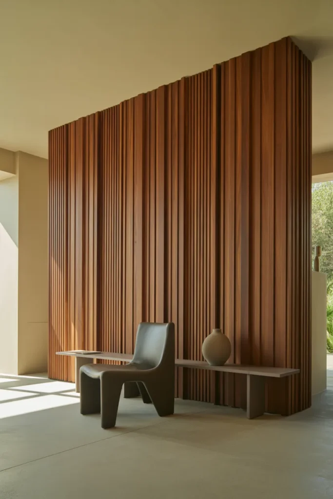 2-Fluted Wood Accent Wall