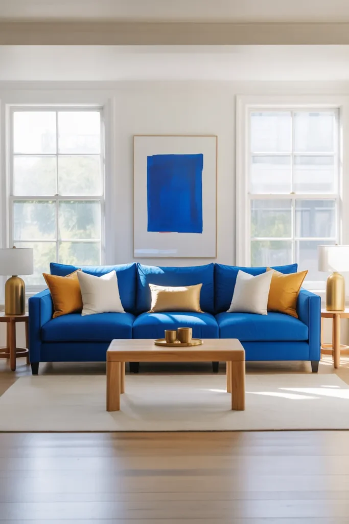 3-Cobalt Blue Sofa Living Room
