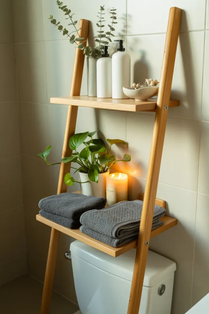 3-Ladder Shelf Above Toilet