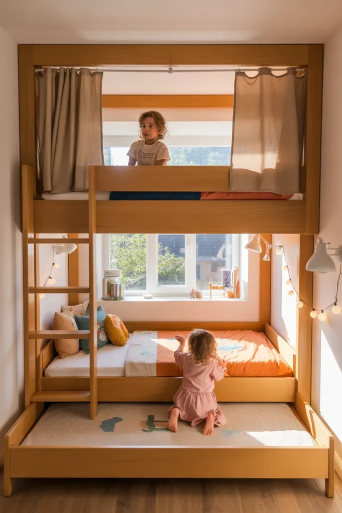 3-Loft Bed Shared Small Bedroom