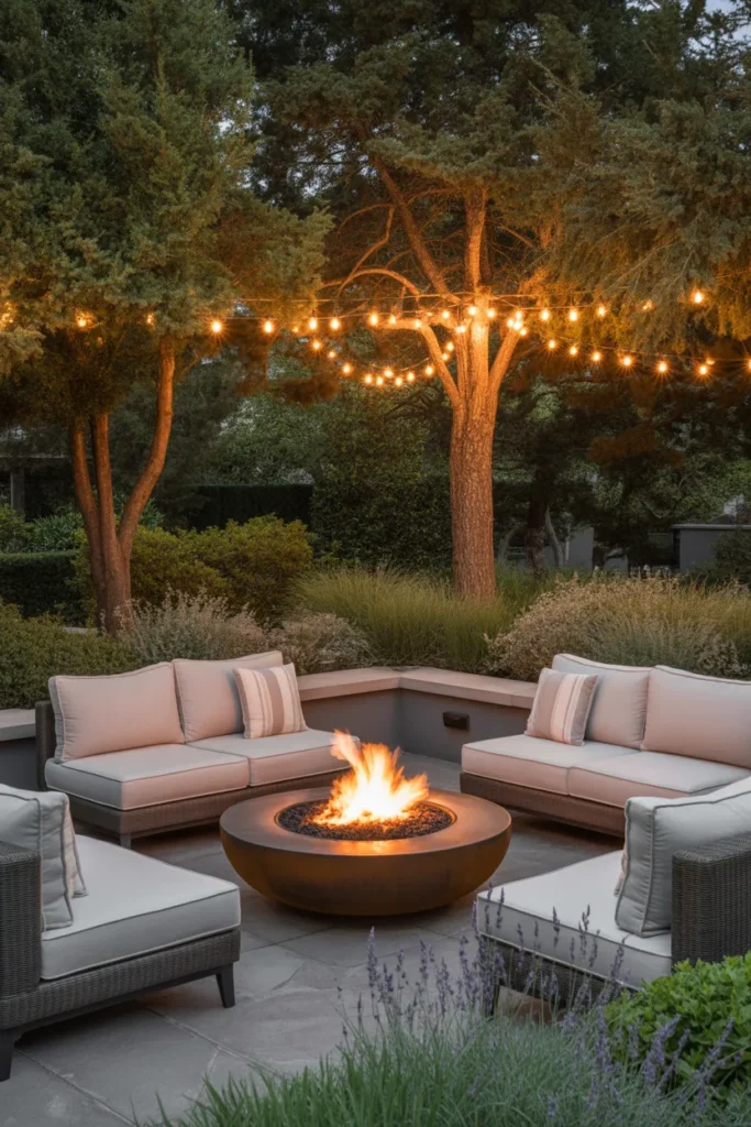 3-Luxury Garden Fire Pit Lounge