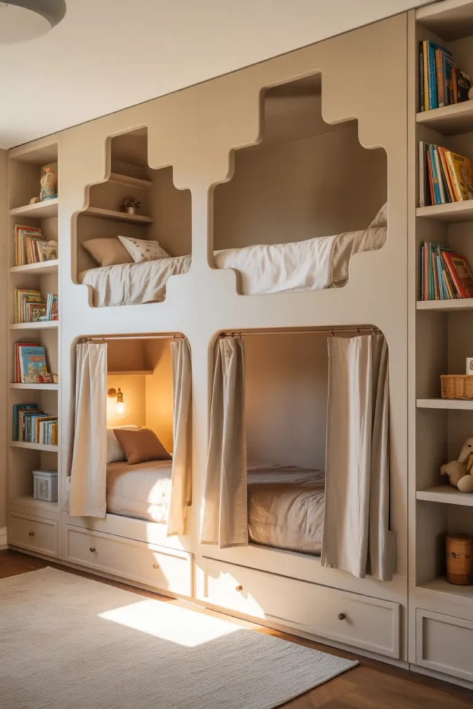 4-Small Shared Bedroom with Built-in Bunks