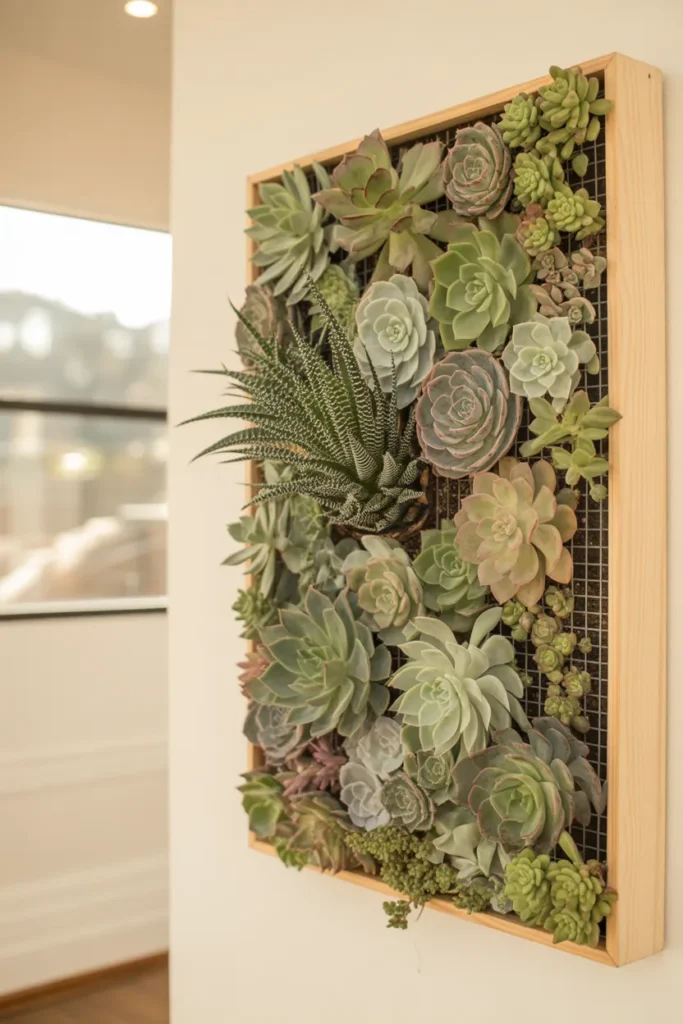 5-Succulent Frame Wall Garde