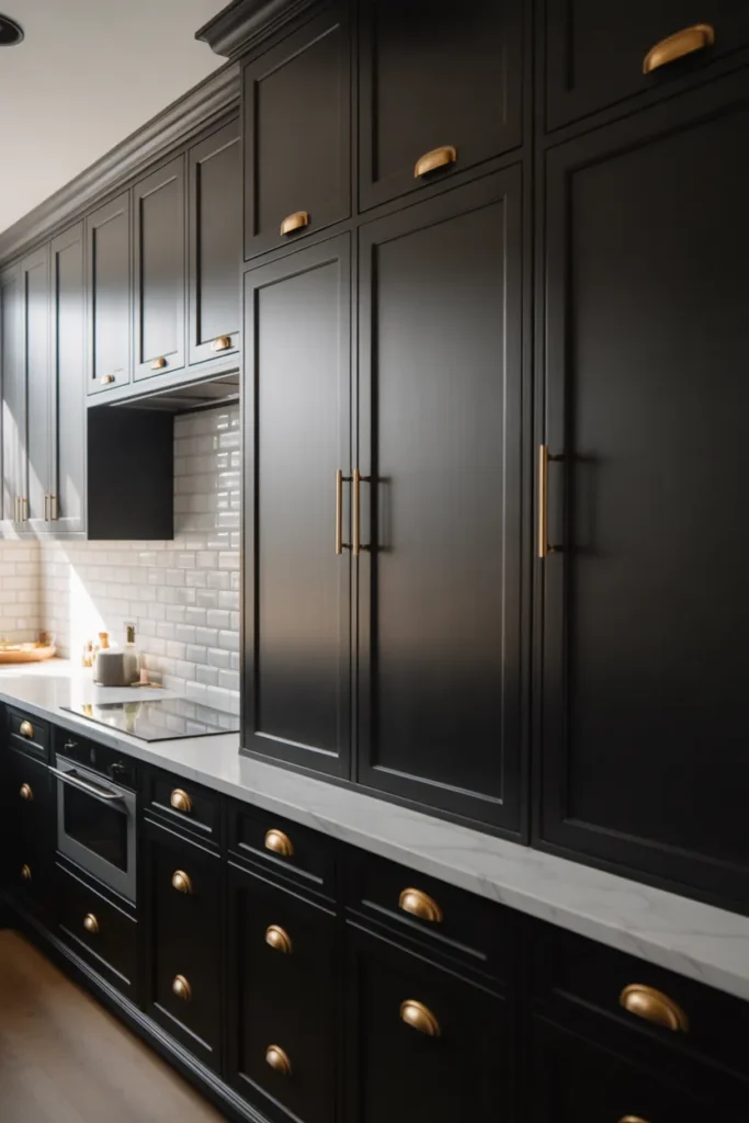 6-Matte Black Modern Kitchen Cabinets