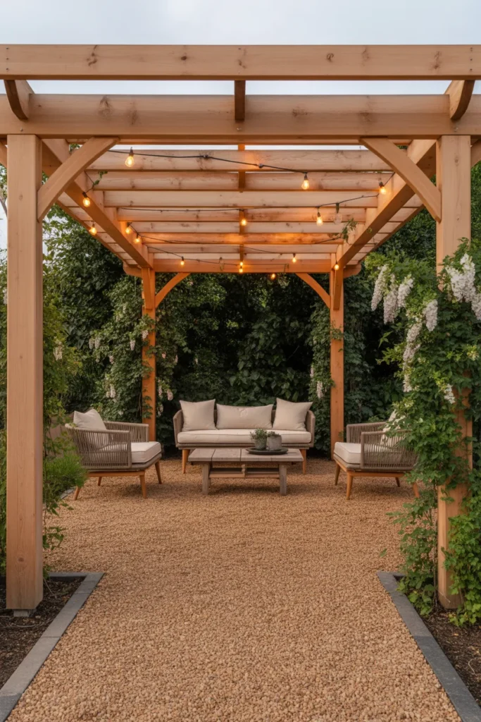 7-Gravel Patio with Pergola
