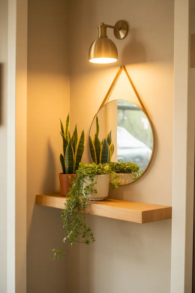 8-Entryway Plant Shelf with Warm Accent Light