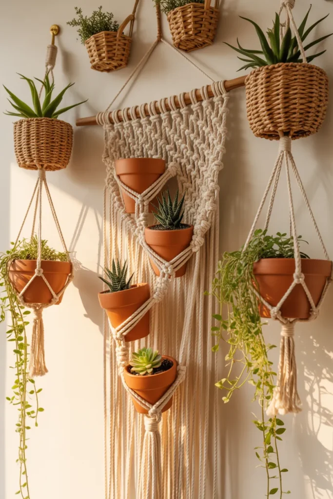 8-Macramé and Plant Wall Display