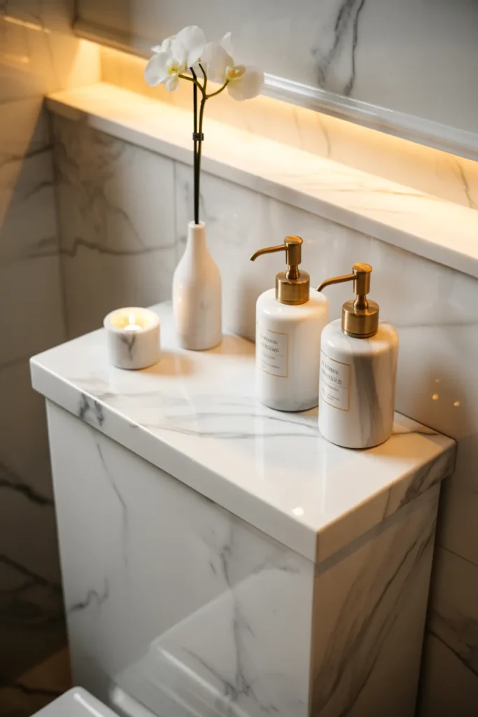 8-Marble Shelf Above Toilet