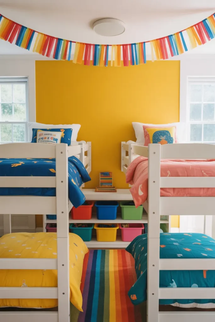 9-Colorful Small Shared Bedroom