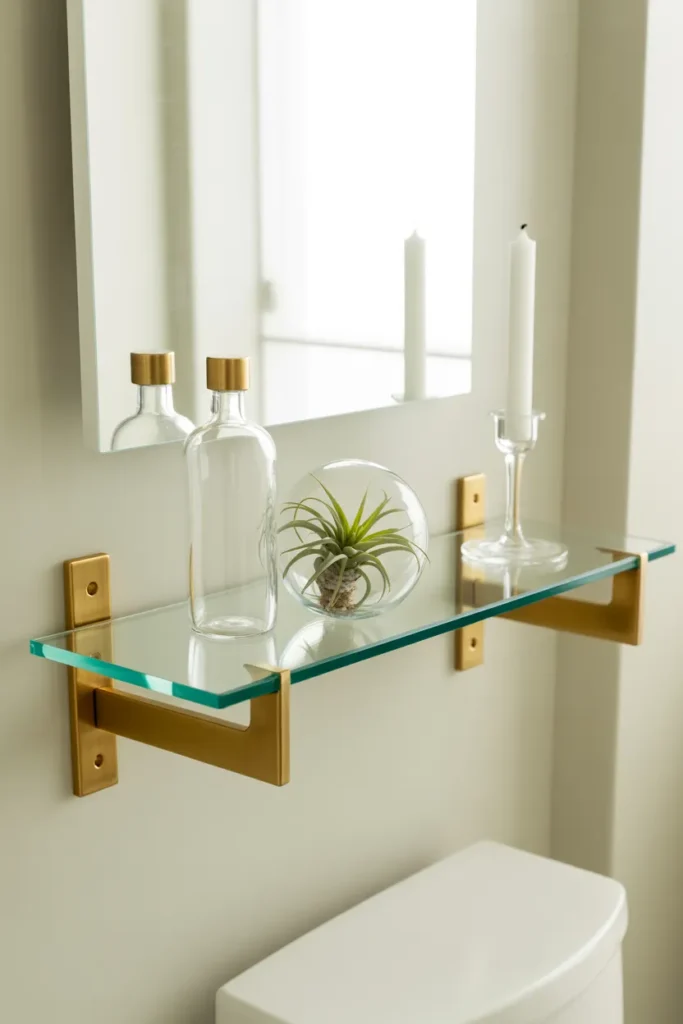 9-Glass Shelf Above Toilet