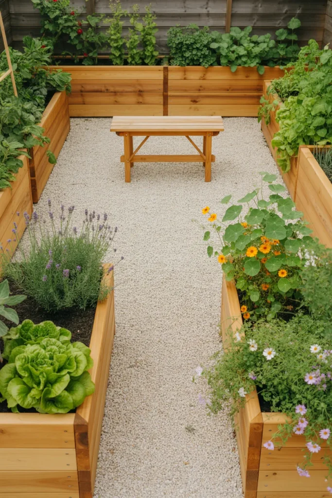 9-Gravel Patio with Raised Garden Beds