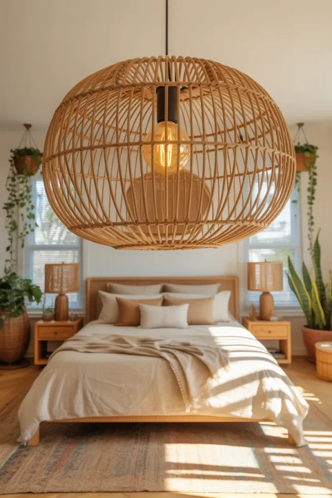 9-Rattan Pendant Bedroom Lighting