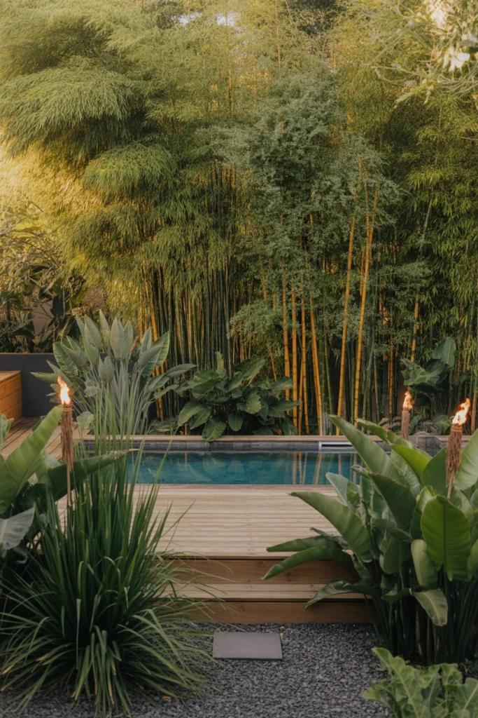landscaping around above ground pool