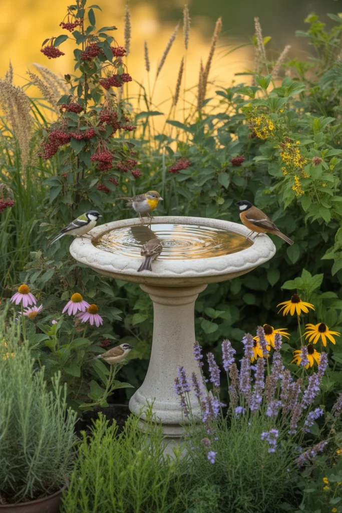 bird bath garden ideas