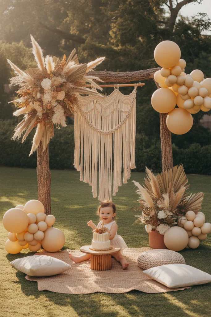 garden birthday party for baby girl