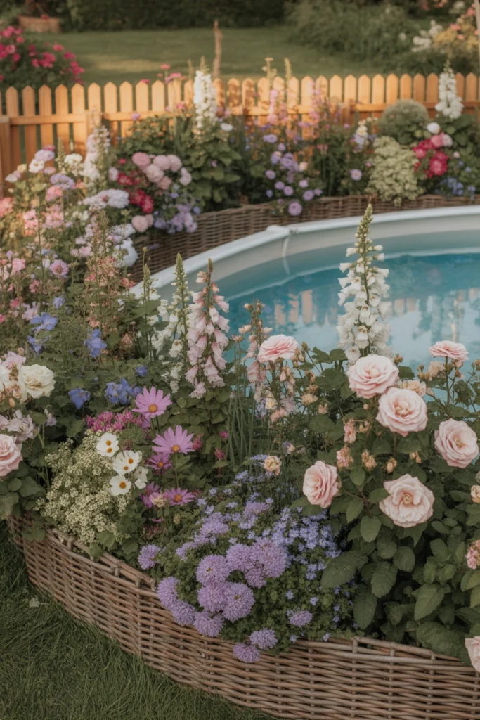 landscaping around above ground pool