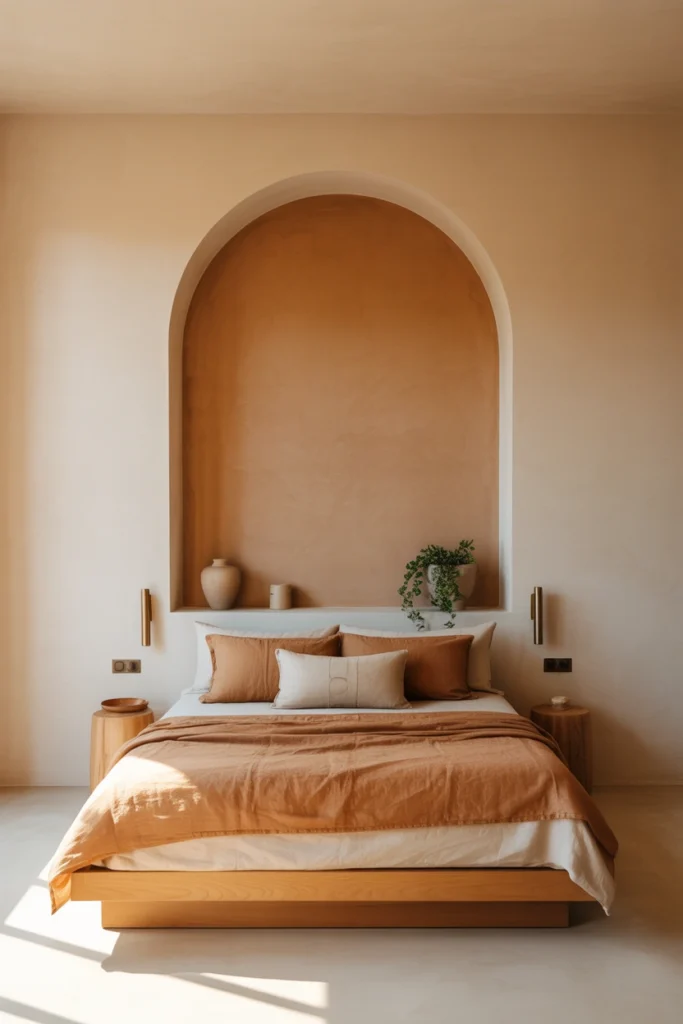 modern brown cozy bedroom