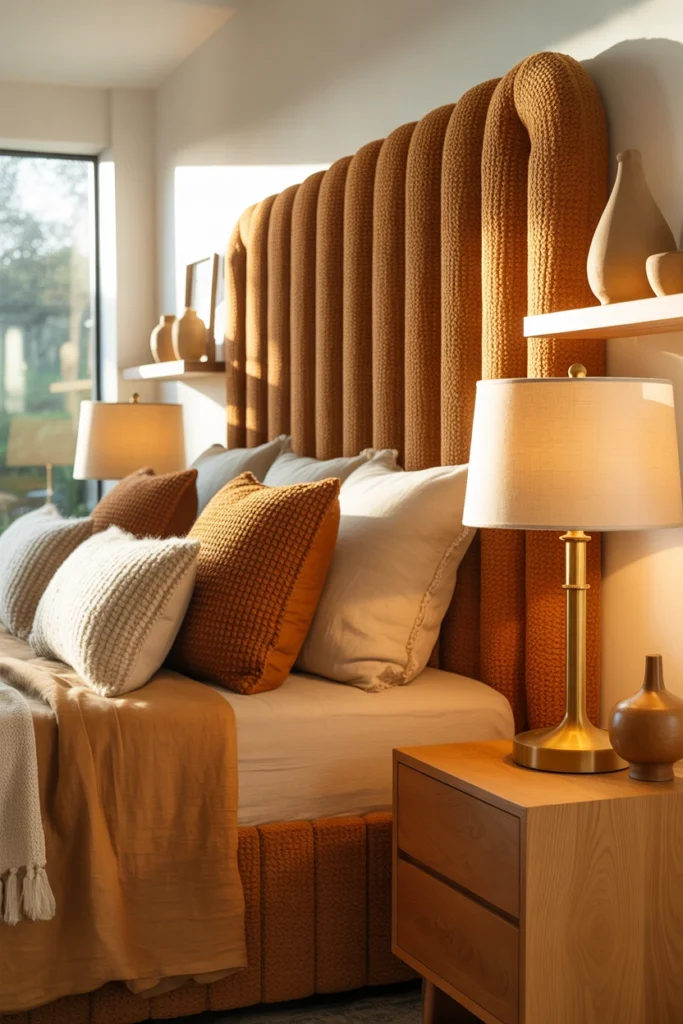 modern brown cozy bedroom