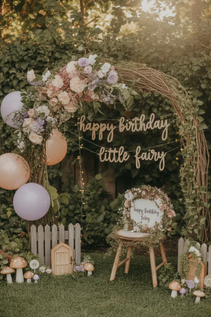 garden birthday party for baby girl