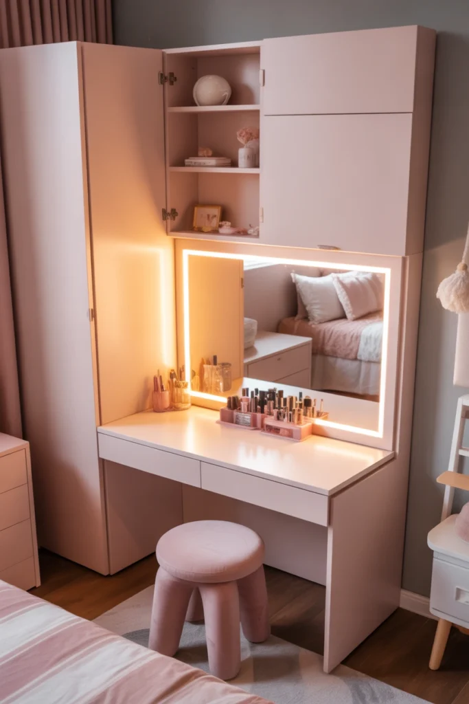 girl vanity ideas for small space