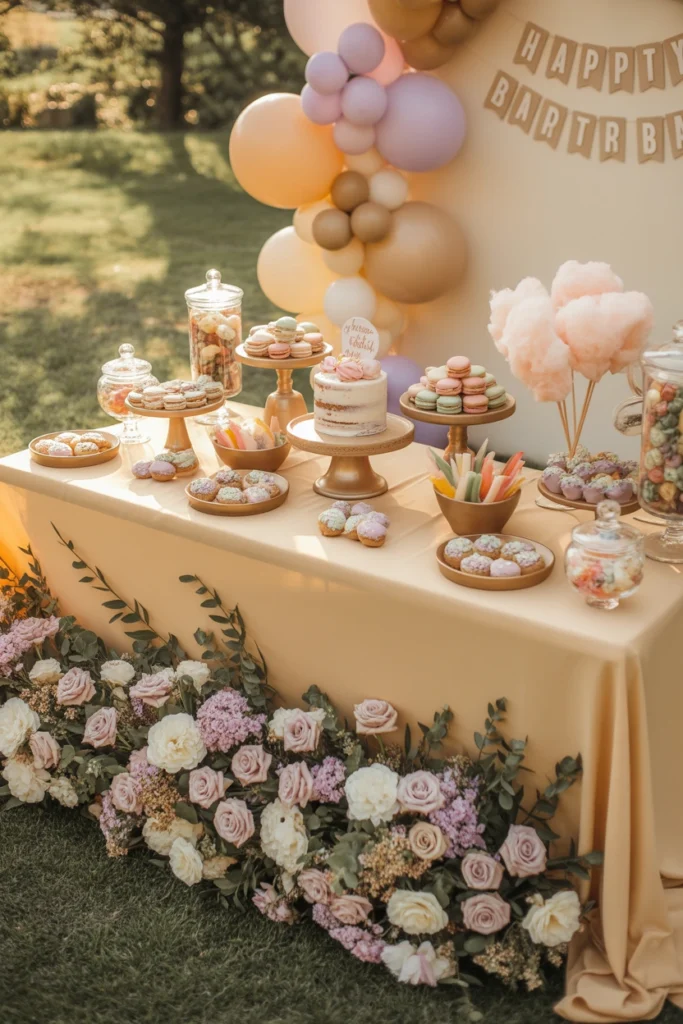 garden birthday party for baby girl