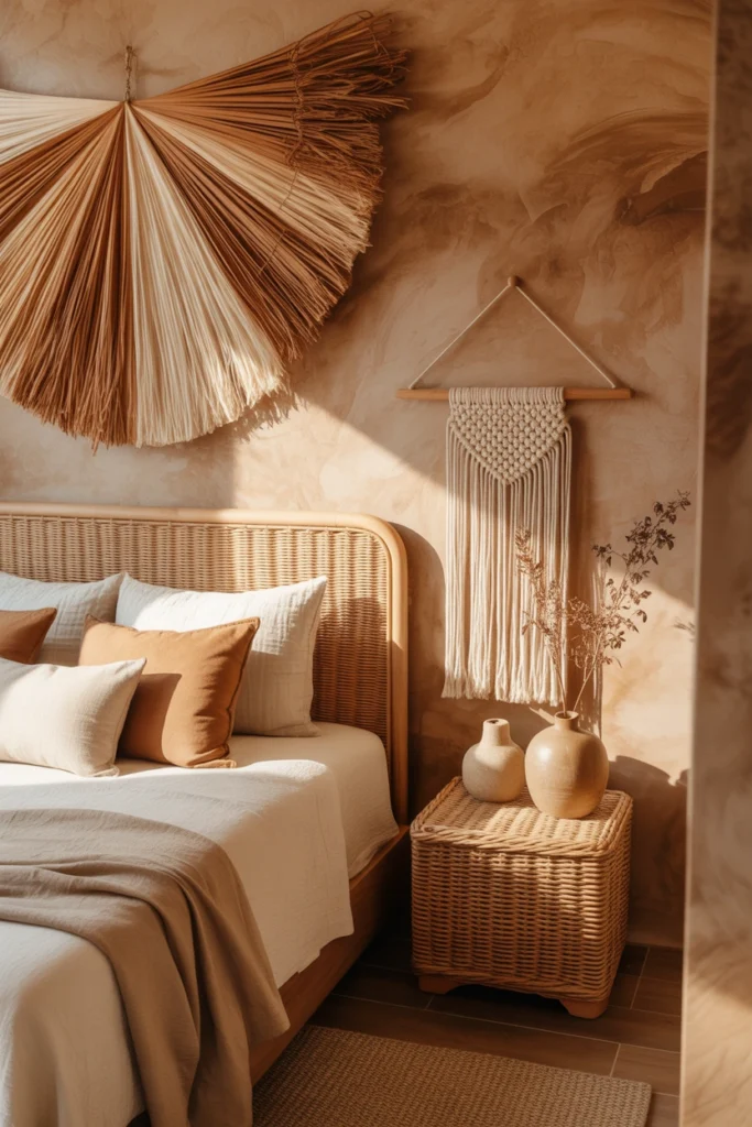 modern brown cozy bedroom