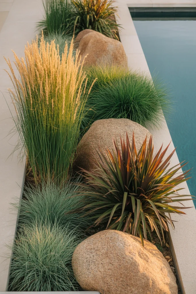 landscaping around above ground pool