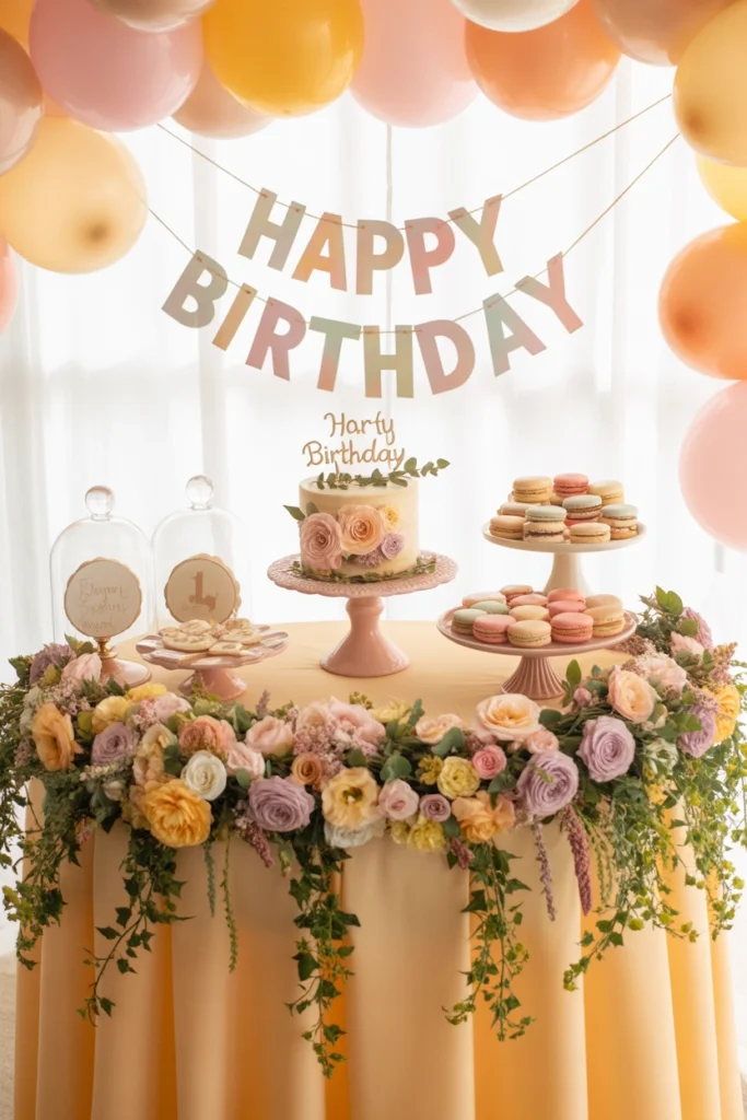 garden birthday party for baby girl