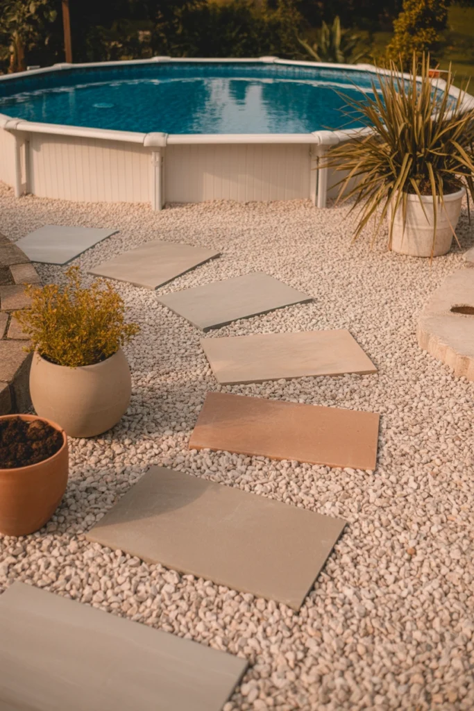 landscaping around above ground pool
