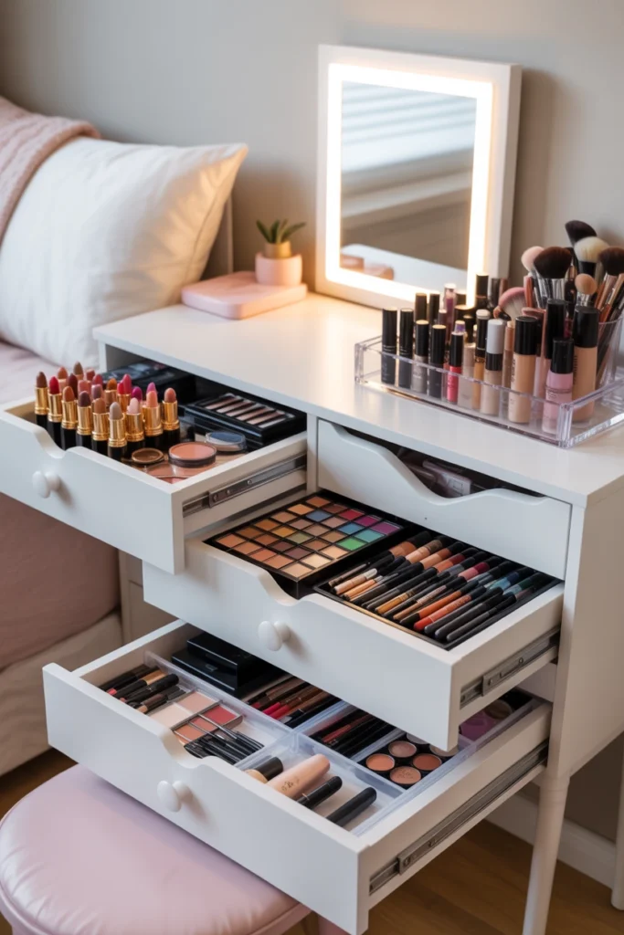 girl vanity ideas for small space