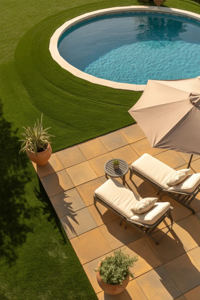 landscaping around above ground pool