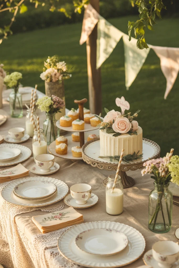 garden birthday party for baby girl